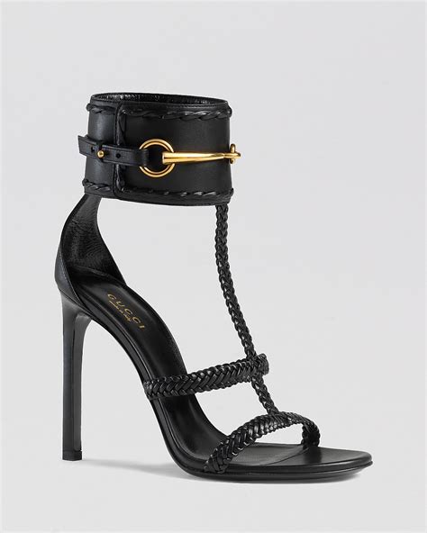 gucci open toe ankle strap sandals ursula high heel|gucci block heel sandals.